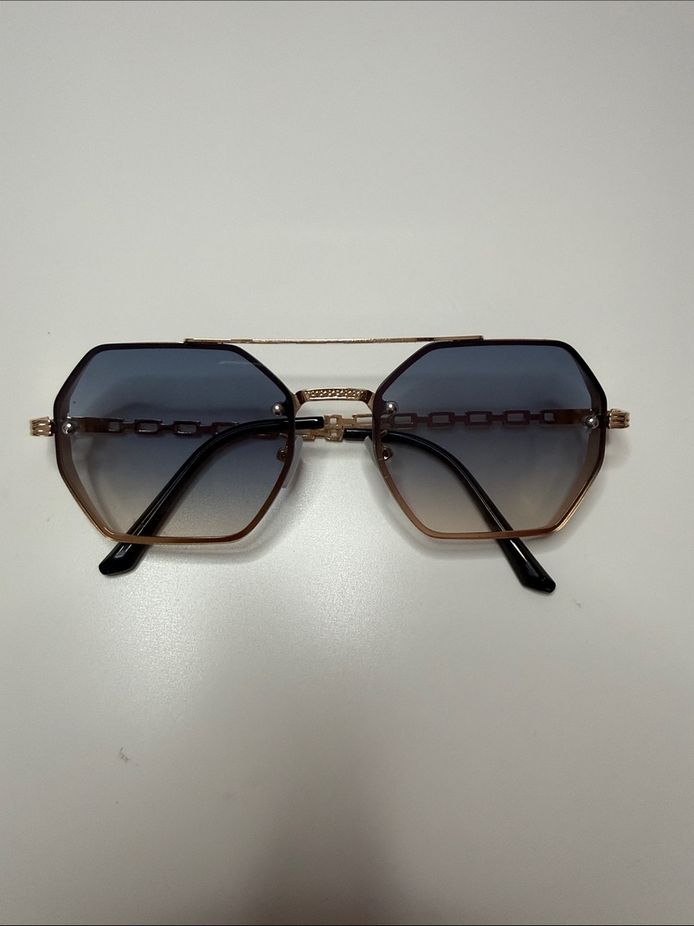 Gold Frame Brown Gradient Women's Sunglasses